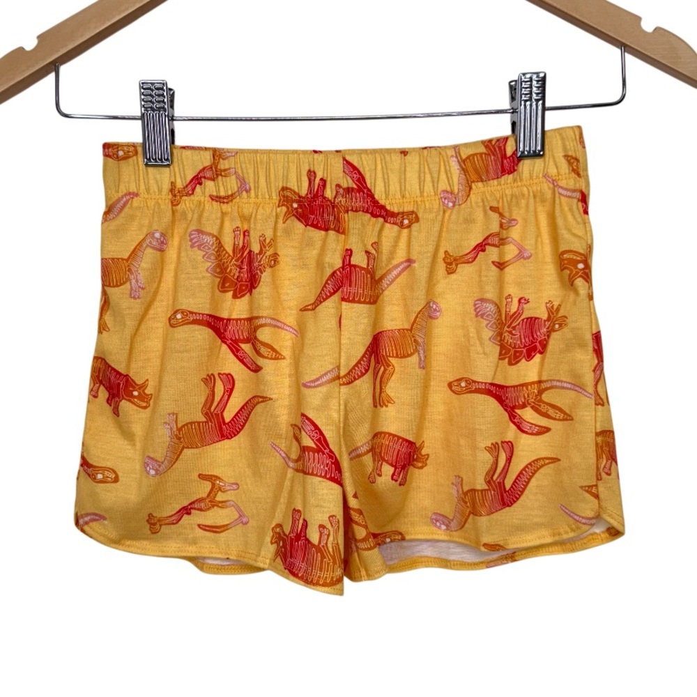 Cat & Jack Red Dinosaur Print Mustard Yellow Pajama Shorts New Nwt Size M 7/8